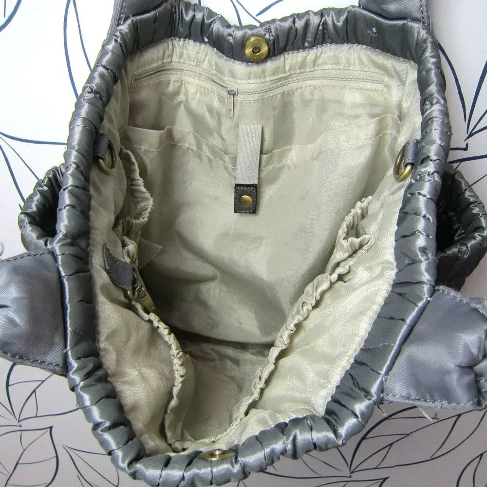 Timi & Leslie Antoinette Gray Quilted Boho Style Tote Diaper Bag